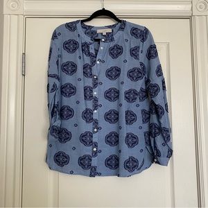 LOFT Embroidered Chambray Shirt